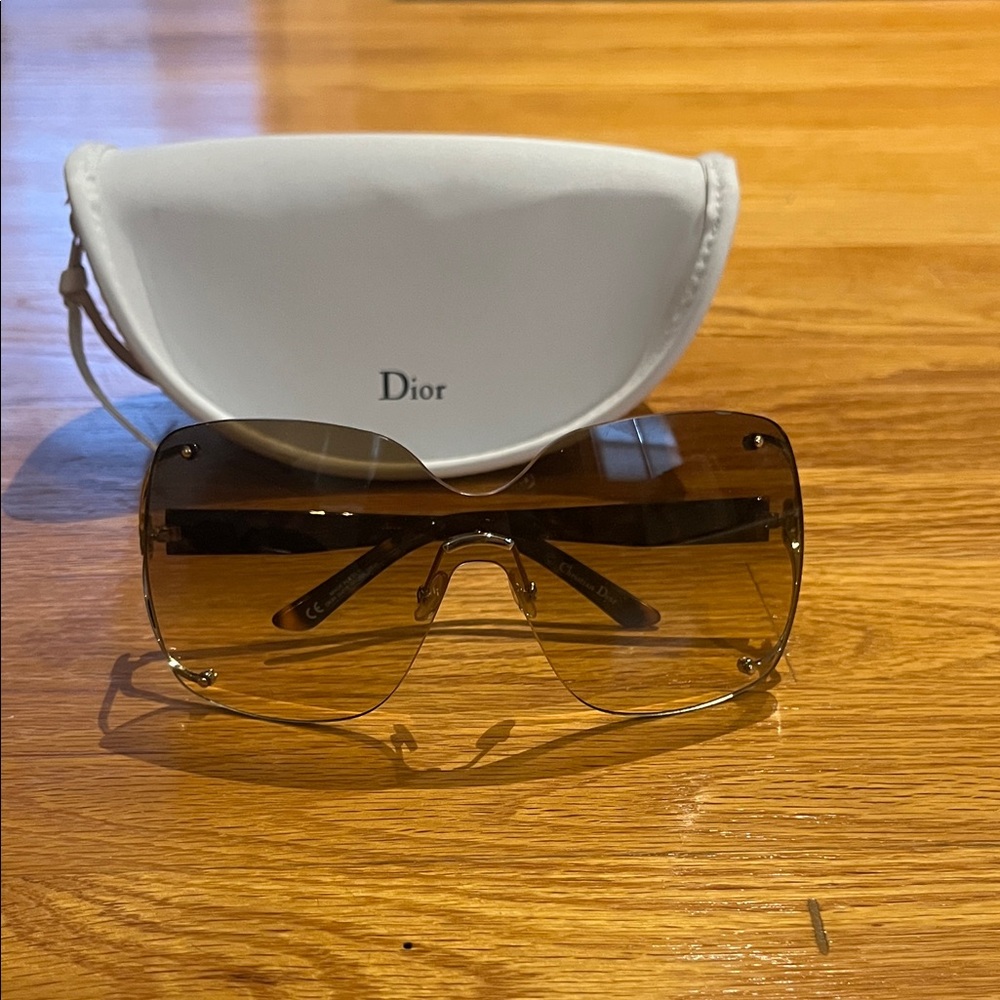 Dior Oversized Brown Sunglasses with White Case